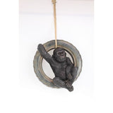 Load image into Gallery viewer, Gorilla Hanging in Tyre Swing Figurine Statue Garden Sculpture - 42cm
