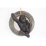 Load image into Gallery viewer, Gorilla Hanging in Tyre Swing Figurine Statue Garden Sculpture - 42cm
