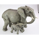 Load image into Gallery viewer, Elephant Figurine with Baby Holding Trunk - 46cm
