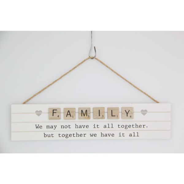 Hanging Family Inspirational Plaque - 35cm