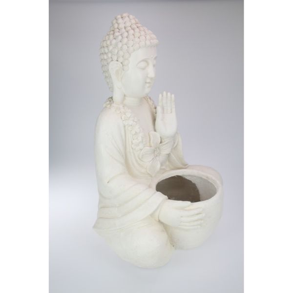 Cream Garden Rulai Buddha Pot Holder - 68cm