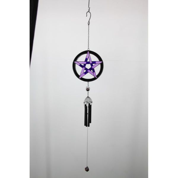Purple Pentagram Wind Chime