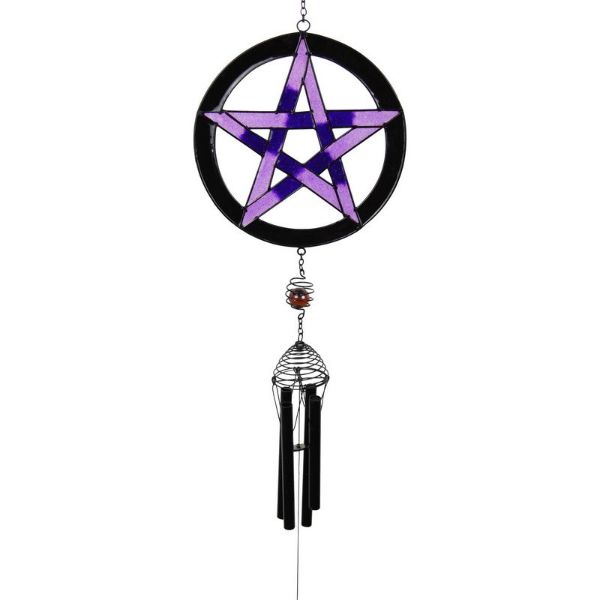 Purple Pentagram Wind Chime