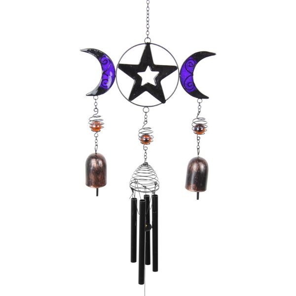 Triple Moon With Bells Wind Chime