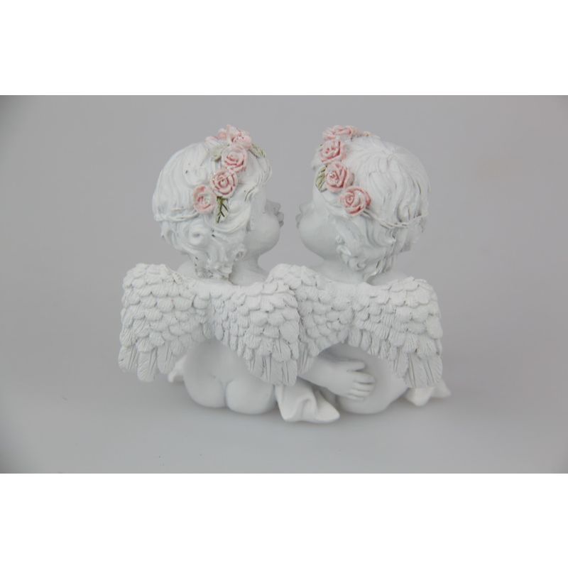 Cherub Couple with Rose Band - 7cm