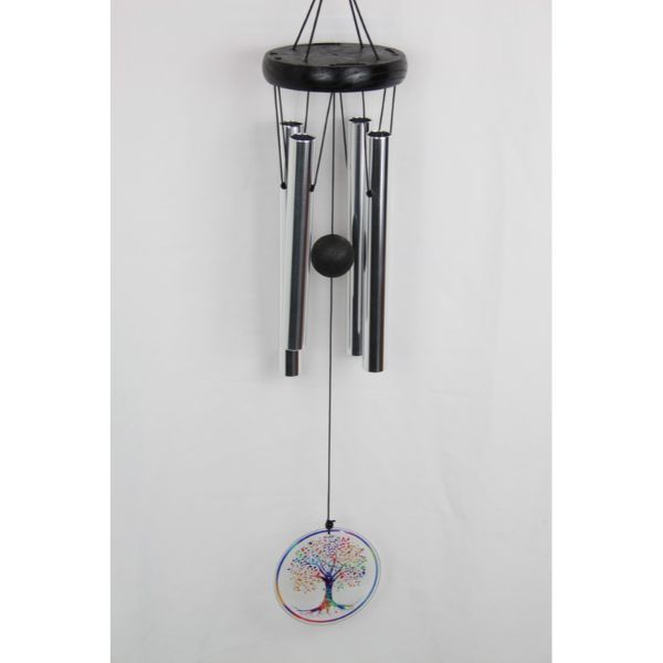 Tree of Life Tuned Silver Wind Chime - 24cm