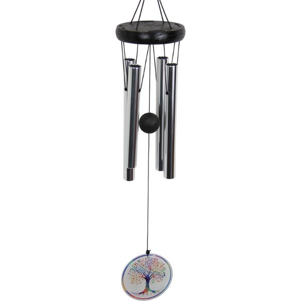Tree of Life Tuned Silver Wind Chime - 24cm