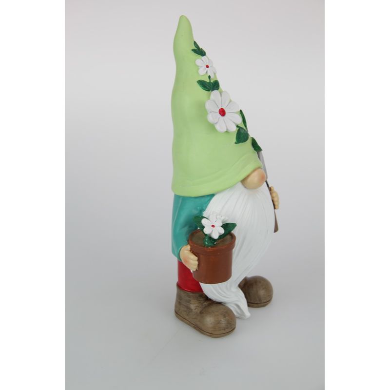 Floral Garden Gnome with Welcome Sign - 22cm