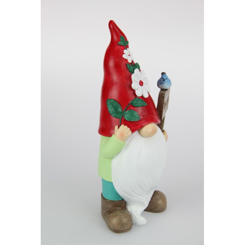 Floral Garden Gnome with Welcome Sign - 22cm