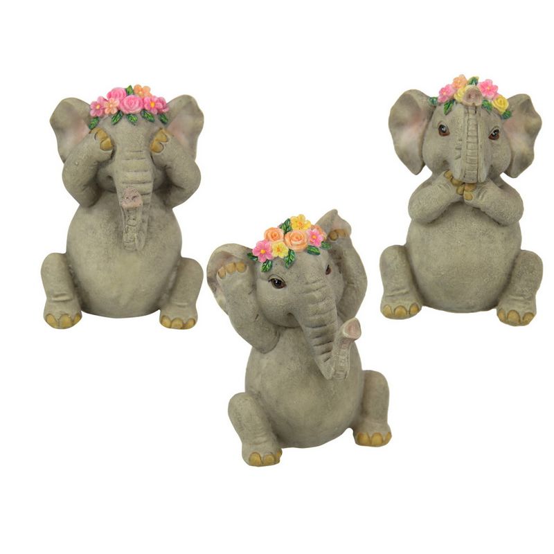 Wise Floral Elephant - 10cm