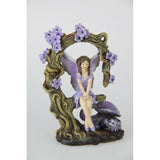 Load image into Gallery viewer, Fairy Sitting in Tree Branch with Pet Dragon Figurine Statue Garden Sculpture - 13cm

