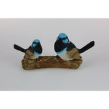Load image into Gallery viewer, Twin Fairy Wren Bird on Log - 22cm
