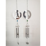 Load image into Gallery viewer, Silver Flower Pattern Yoga Lady Wind Chime
