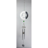 Load image into Gallery viewer, Silver Flower Pattern Yoga Lady Wind Chime
