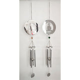 Load image into Gallery viewer, Silver Meditating Buddha Spinning Wind Chime
