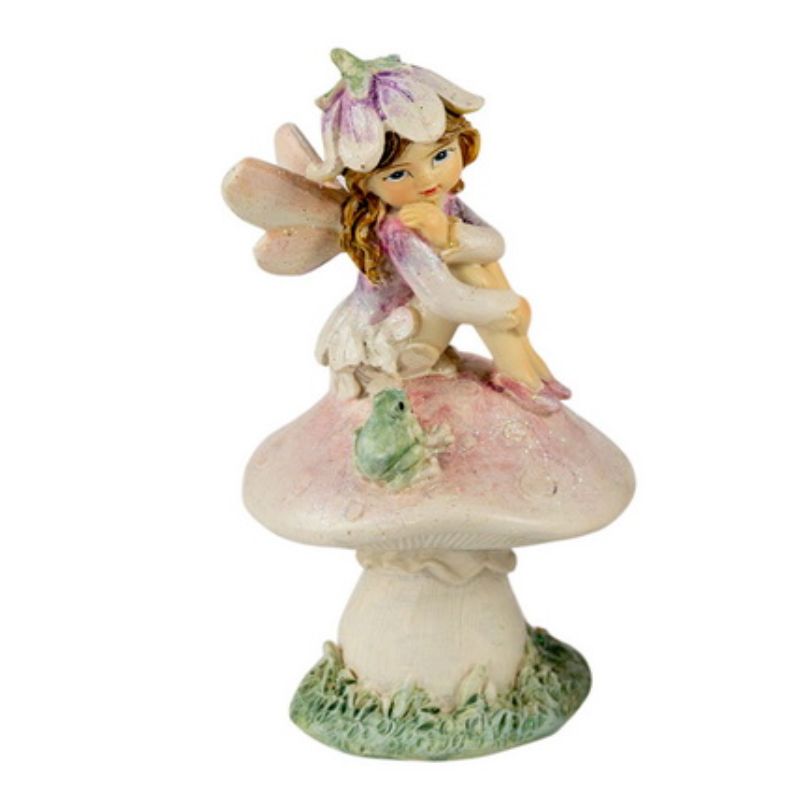 Fairy Friend Sitting On Mushroom - 11cm