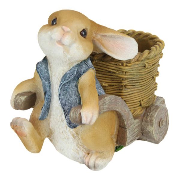 Cute Bunny Pulling Cart - 20cm