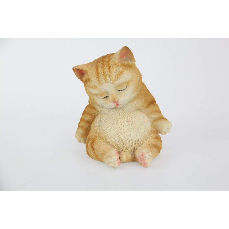 Sitting Sleeping Cat Figurine - 13cm