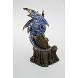 Load image into Gallery viewer, Blue Dragon on Mystic Realm Throne Guarding Crystal - 26cm
