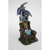 Load image into Gallery viewer, Blue Dragon on Mystic Realm Throne Guarding Crystal - 26cm
