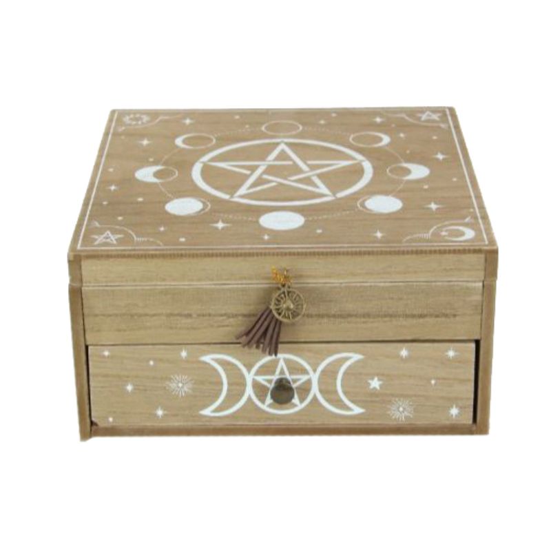 Square Wiccan MDF Jewellery Box - 20cm