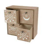 Load image into Gallery viewer, Square Wiccan MDF 4 Drawer Cabinet - 22cm
