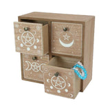 Load image into Gallery viewer, Square Wiccan MDF 4 Drawer Cabinet - 22cm
