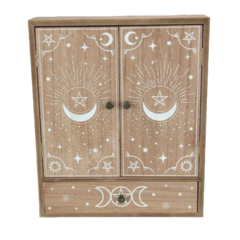 Wiccan MDF Key Cabinet with Drawers - 30cm x 25cm