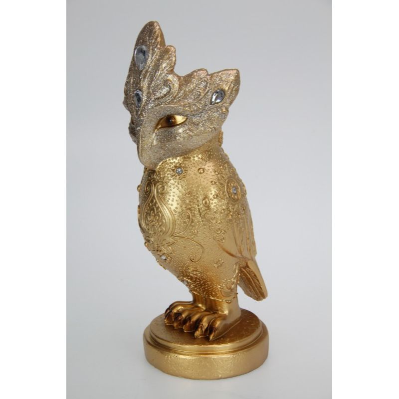 Mystical Gold Jewelled Owl - 28cm