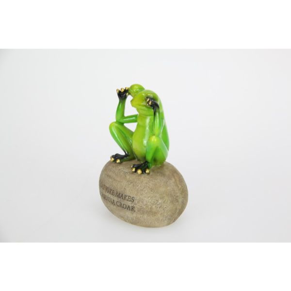 Frog on Rock with Joke Wording - 12cm