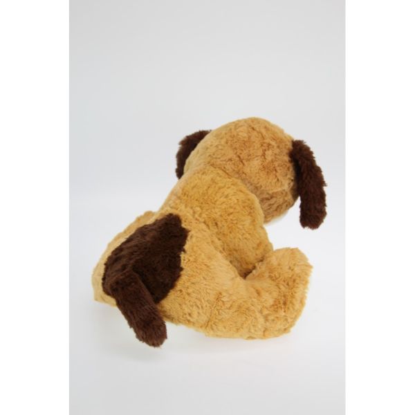 Plush Sitting Brown Dog with Cute Eye Patch - 41cm