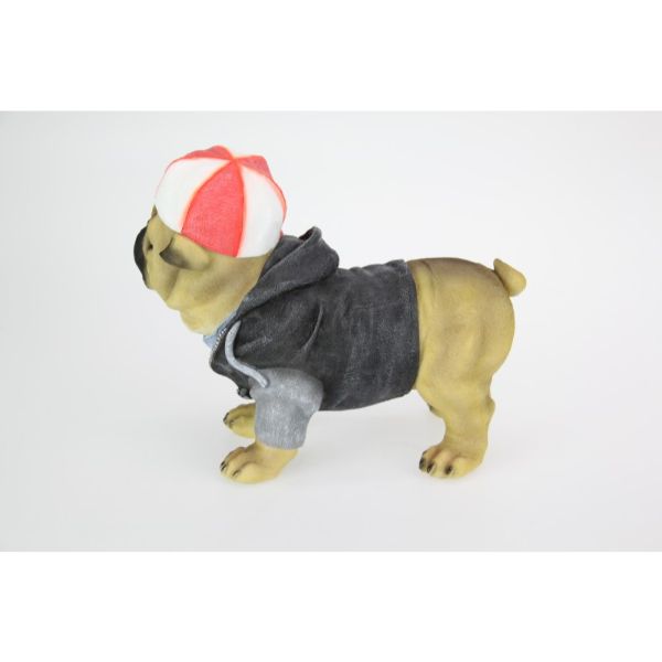Standing Trendy Dressed Pug Dog - 26cm