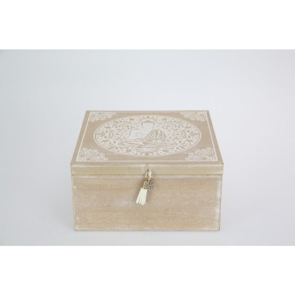 Meditating Buddha Design MDF Box - 20cm x 20cm