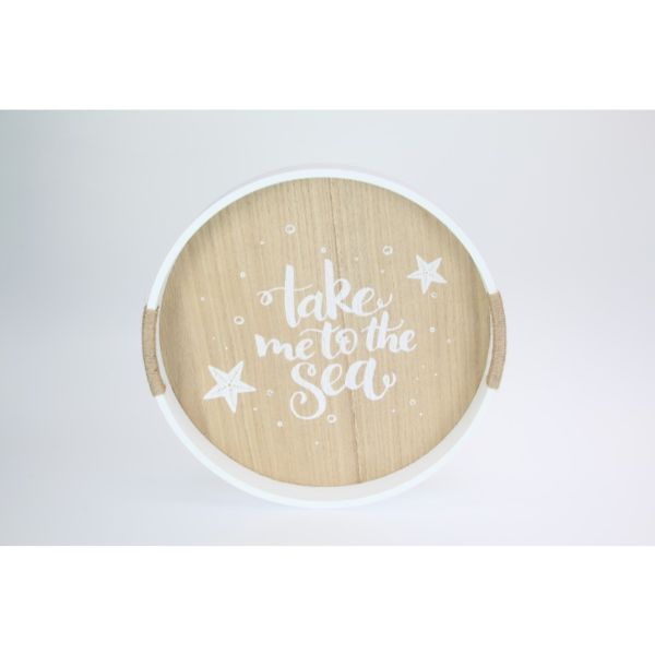 MDF Beach Tray with Rope Handles - 35cm