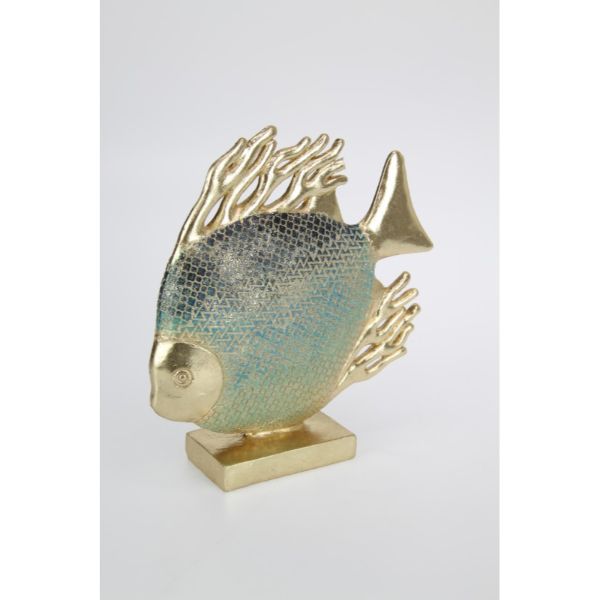 Decor Fish with Gold and Blue Finish - 25cm