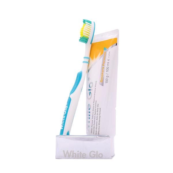 2 Pack White Glo Smokers Formula Toothbrush & Toothpaste - 100ml