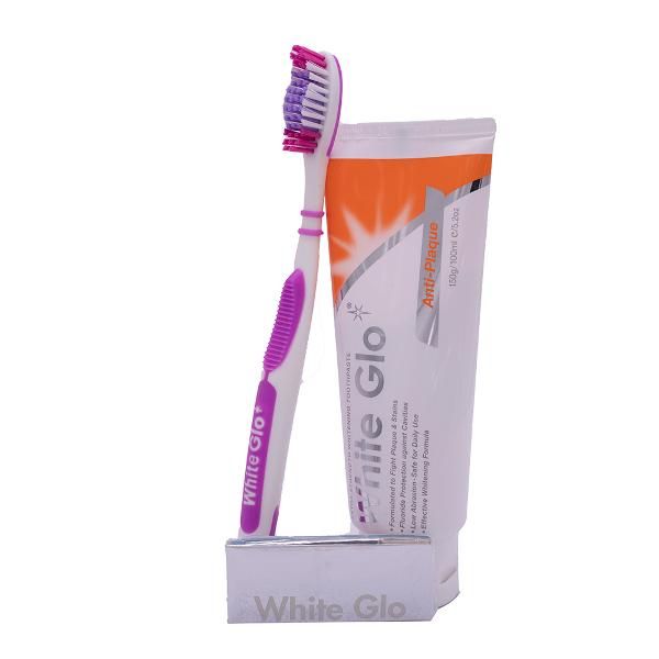White Glo Anti-Plaque Toothbrush & Toothpaste Set - 100ml