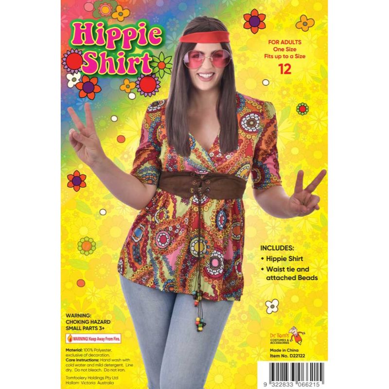 Adults Hippie Costume Shirt - Standard Size