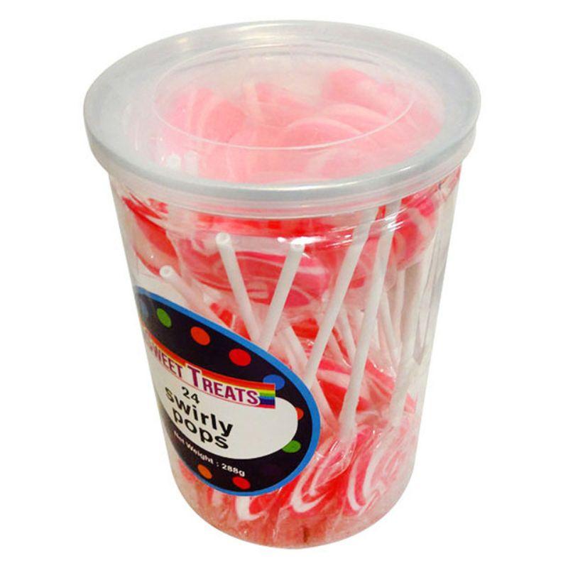 24 Pack Red Swirly Pops - 288g