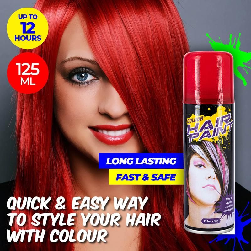 Fluro Red Colour Hair Spray - 125ml