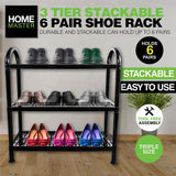 Load image into Gallery viewer, 3 Tier Plastic Shoe Rack - 55cm x 60cm x 21.5cm
