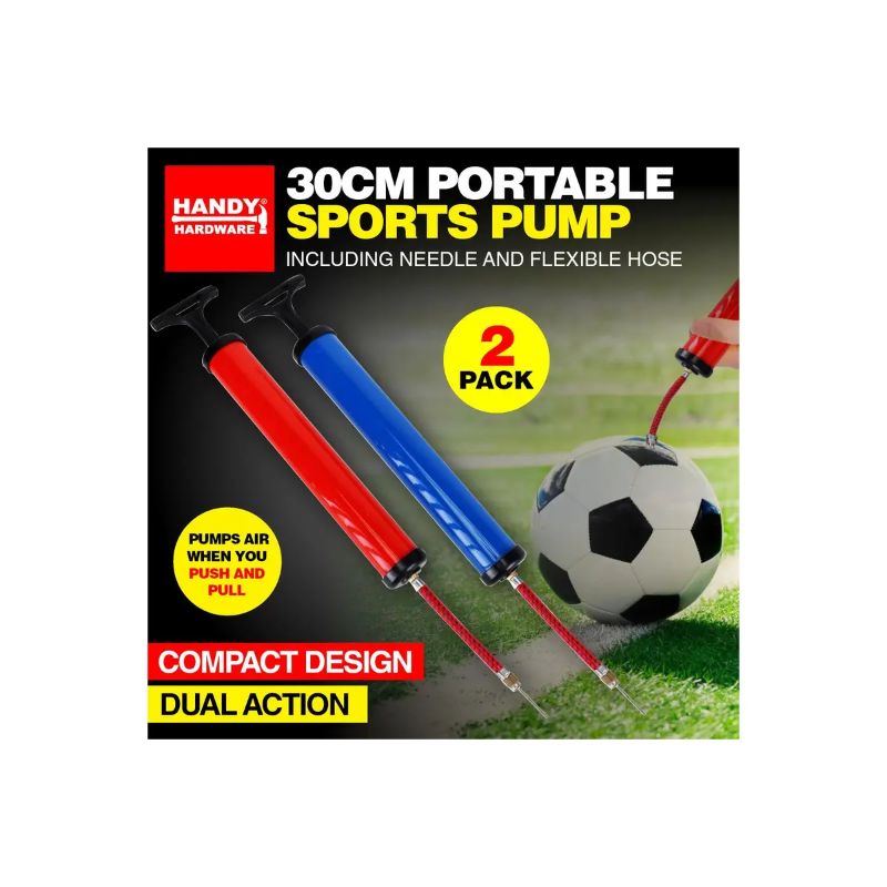2 Pack Compact Design Portable Sports Pump - 30cm