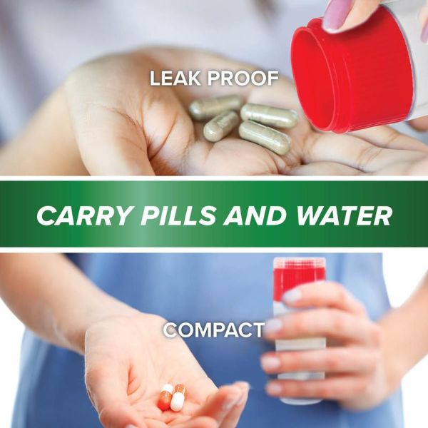 2-In-1 Pills & Water Medicine Bottle - 10.5cm x 2.5cm