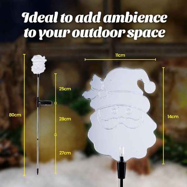 Garden Stake Santa Solar Power LED Light - 80cm