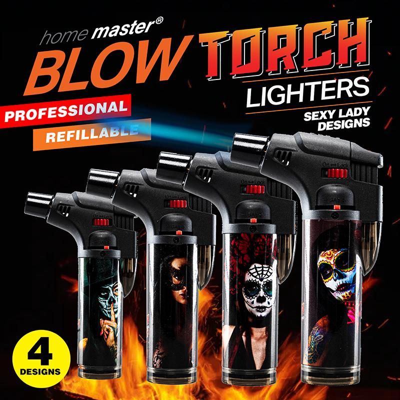 Sexy Ladies Design Refillable Blow Torch Gas Lighter - 7cm x 12cm