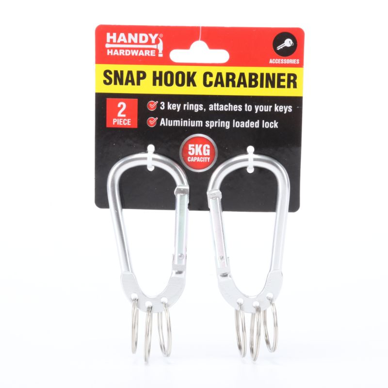 2 Pack Carabiner Hook Keychain - 7.2cm x 0.56