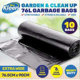 Load image into Gallery viewer, 10 Pack Black Extra Large Garbage Bag 76L - 76.5cm x 90cm
