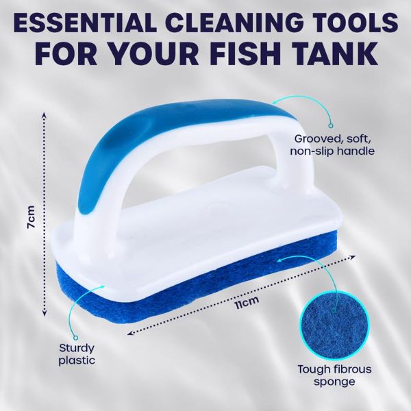 Fish Aquarium Hand Held Scrubber - 11cm x 6cm x 7cm