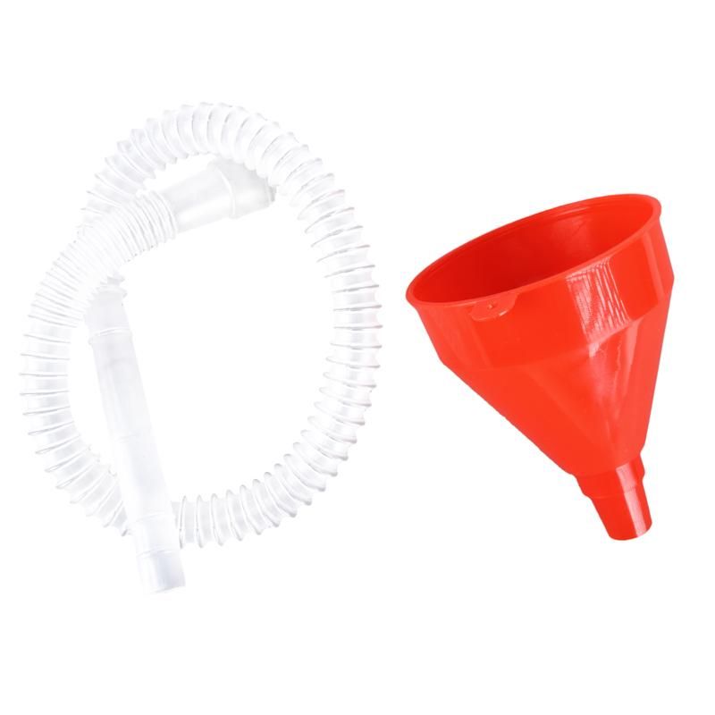 Red Colour Funnel With Flexible Clear Hose - 55cm