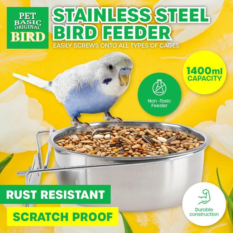 Stainless Steel Bird Feeder - 18cm | 1400ml
